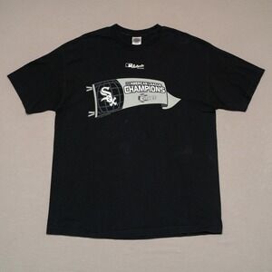 Vintage 2005 White Sox World Series League Champions Pendant Logo Shirt Black XL